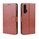 Retro Crazy Horse Texture Horizontal Flip Leather Case for HUAWEI Honor 20pro  , with Holder & Card Slots & Photo Frame(Brown) - 1