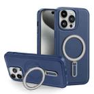 For iPhone 15 Plus Shield MagSafe Magnetic Holder Phone Case(Sierra Blue) - 1