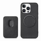 For iPhone 16 Pro Max Carbon Fiber Leather Card Magsafe Phone Case(Black) - 3