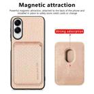 For iPhone 16e Carbon Fiber Leather Card Magsafe Phone Case(Khaki) - 2