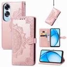 For OPPO A60 Mandala Flower Embossed Leather Phone Case(Rose Gold) - 1