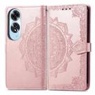 For OPPO A60 Mandala Flower Embossed Leather Phone Case(Rose Gold) - 2