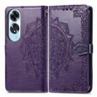 For OPPO A60 Mandala Flower Embossed Leather Phone Case(Purple) - 2