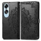 For OPPO A60 Mandala Flower Embossed Leather Phone Case(Black) - 2