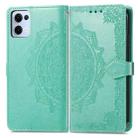 For OPPO Reno13 Mandala Flower Embossed Leather Phone Case(Green) - 2