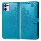 For OPPO Reno13 Pro Mandala Flower Embossed Leather Phone Case(Blue) - 2