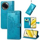 For Realme 11  5G Mandala Flower Embossed Leather Phone Case(Blue) - 1