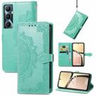 For Realme C65 Mandala Flower Embossed Leather Phone Case(Green) - 1