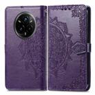 For Realme 14 Pro+ Mandala Flower Embossed Leather Phone Case(Purple) - 2