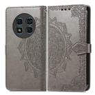 For Ulefone Note 15 Mandala Flower Embossed Leather Phone Case(Gray) - 2