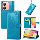 For vivo Y78 Mandala Flower Embossed Leather Phone Case(Blue) - 1