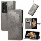 For vivo S17 Mandala Flower Embossed Leather Phone Case(Gray) - 1
