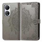 For vivo Y100 IDN Mandala Flower Embossed Leather Phone Case(Gray) - 1