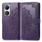 For vivo Y100 IDN Mandala Flower Embossed Leather Phone Case(Purple) - 1