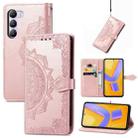 For vivo V40 SE Mandala Flower Embossed Leather Phone Case(Rose Gold) - 1