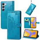 For vivo V40 SE Mandala Flower Embossed Leather Phone Case(Blue) - 1