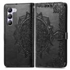 For vivo V40 SE Mandala Flower Embossed Leather Phone Case(Black) - 2