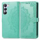 For vivo V40 SE Mandala Flower Embossed Leather Phone Case(Green) - 2