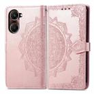 For vivo Y37 Mandala Flower Embossed Leather Phone Case(Rose Gold) - 2