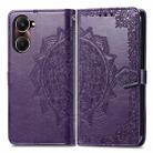 For vivo Y37 Mandala Flower Embossed Leather Phone Case(Purple) - 2