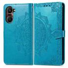 For vivo Y37 Mandala Flower Embossed Leather Phone Case(Blue) - 2