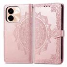 For vivo Y37 Pro Mandala Flower Embossed Leather Phone Case(Rose Gold) - 2