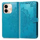 For vivo Y37 Pro Mandala Flower Embossed Leather Phone Case(Blue) - 2