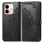 For vivo Y37 Pro Mandala Flower Embossed Leather Phone Case(Black) - 2