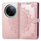 For vivo Y300 Pro Mandala Flower Embossed Leather Phone Case(Rose Gold) - 2