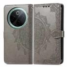 For vivo Y300 Pro Mandala Flower Embossed Leather Phone Case(Gray) - 2