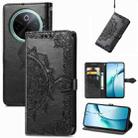 For vivo Y300 Pro Mandala Flower Embossed Leather Phone Case(Black) - 1