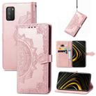 For Xiaomi Poco M3 Mandala Flower Embossed Leather Phone Case(Rose Gold) - 1