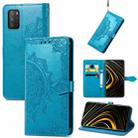 For Xiaomi Poco M3 Mandala Flower Embossed Leather Phone Case(Blue) - 1