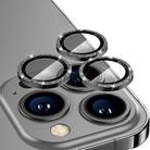For iPhone 15 Pro / 15 Pro Max ENKAY Hat-Prince Glitter Rear Lens Aluminium Alloy Tempered Glass Film(Black) - 1