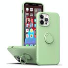 For iPhone 15 Pro Ring Kickstand Silicone Phone Case(Matcha Green) - 1