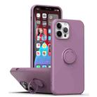 For iPhone 15 Pro Ring Kickstand Silicone Phone Case(Purple) - 1