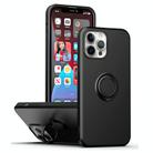 For  iPhone 15 Plus Ring Kickstand Silicone Phone Case(Black) - 1