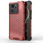 For Xiaomi 13T Shockproof Honeycomb Phone Case(Red) - 1