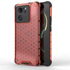 For Xiaomi 13T Pro Shockproof Honeycomb Phone Case(Red) - 1