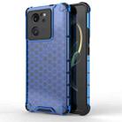 For Xiaomi 13T Pro Shockproof Honeycomb Phone Case(Blue) - 1