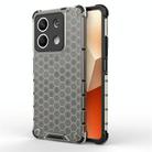 For Redmi Note 13 Shockproof Honeycomb Phone Case(Black) - 1