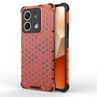 For Redmi Note 13 Shockproof Honeycomb Phone Case(Red) - 1