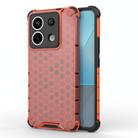 For Redmi Note 13 Pro 5G Shockproof Honeycomb Phone Case(Red) - 1