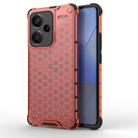 For Redmi Note 13 Pro+ Shockproof Honeycomb Phone Case(Red) - 1