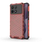 For Redmi K70 Shockproof Honeycomb Phone Case(Red) - 1