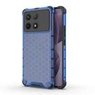 For Redmi K70 Shockproof Honeycomb Phone Case(Blue) - 1
