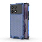 For Redmi K70 Pro Shockproof Honeycomb Phone Case(Blue) - 1