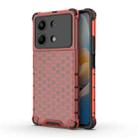 For Redmi Note 13R Pro Shockproof Honeycomb Phone Case(Red) - 1