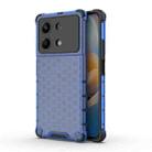For Redmi Note 13R Pro Shockproof Honeycomb Phone Case(Blue) - 1