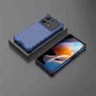 For Redmi Note 13R Pro Shockproof Honeycomb Phone Case(Blue) - 3